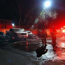 Suspected arson in Salt Lake City, March 30, 2013.