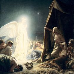 "Annunciation to the Shepherds" is by by Carl Heinrich Bloch.