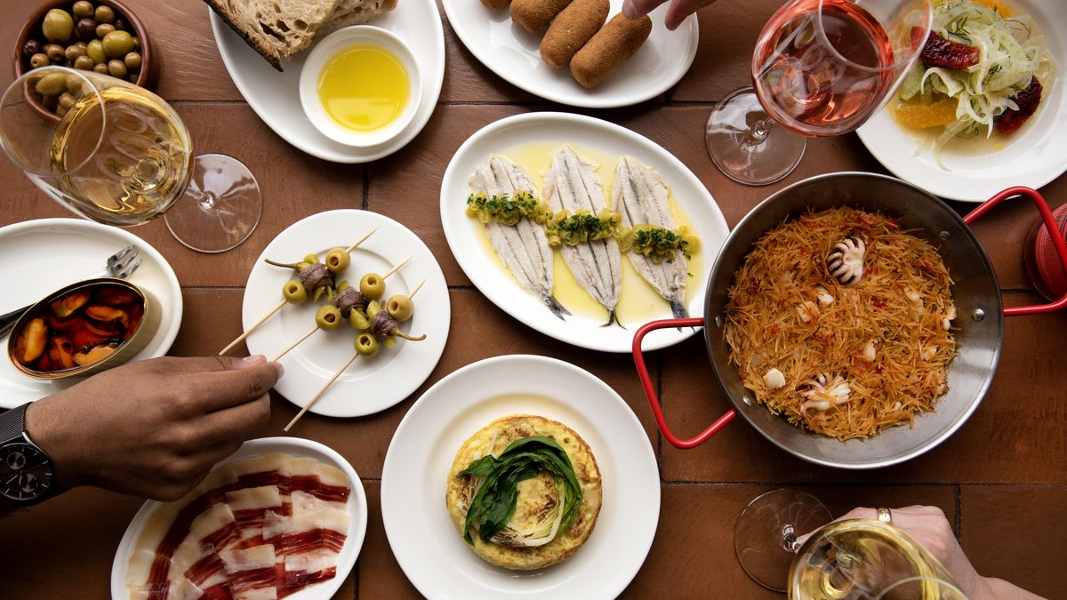 A collection of dishes from a new Spanish wine bar. 