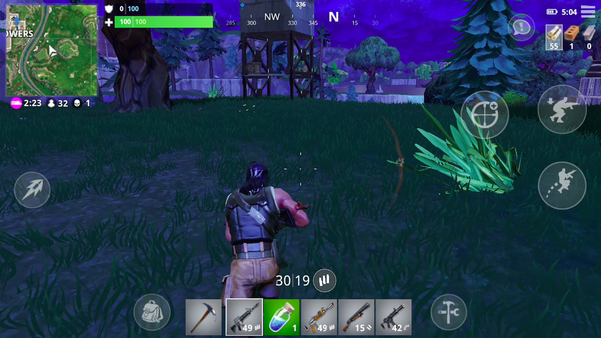 Fortnite iOS - indicator showing gunfire from the right