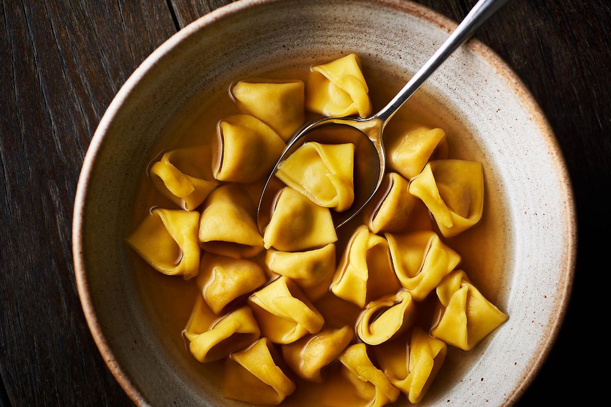 London’s best new restaurants include Manteca, which serves these tortellini in brodo