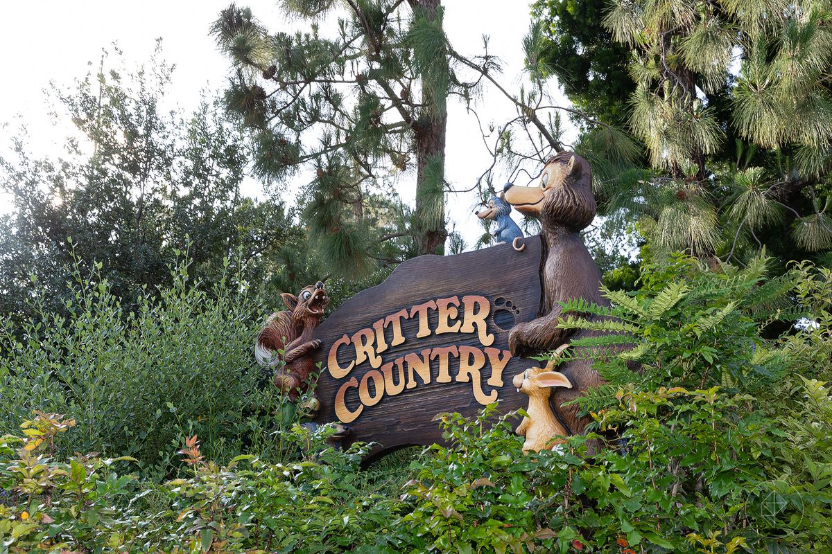 The sign for the entrance to “Critter Country,” Disneyland, CA