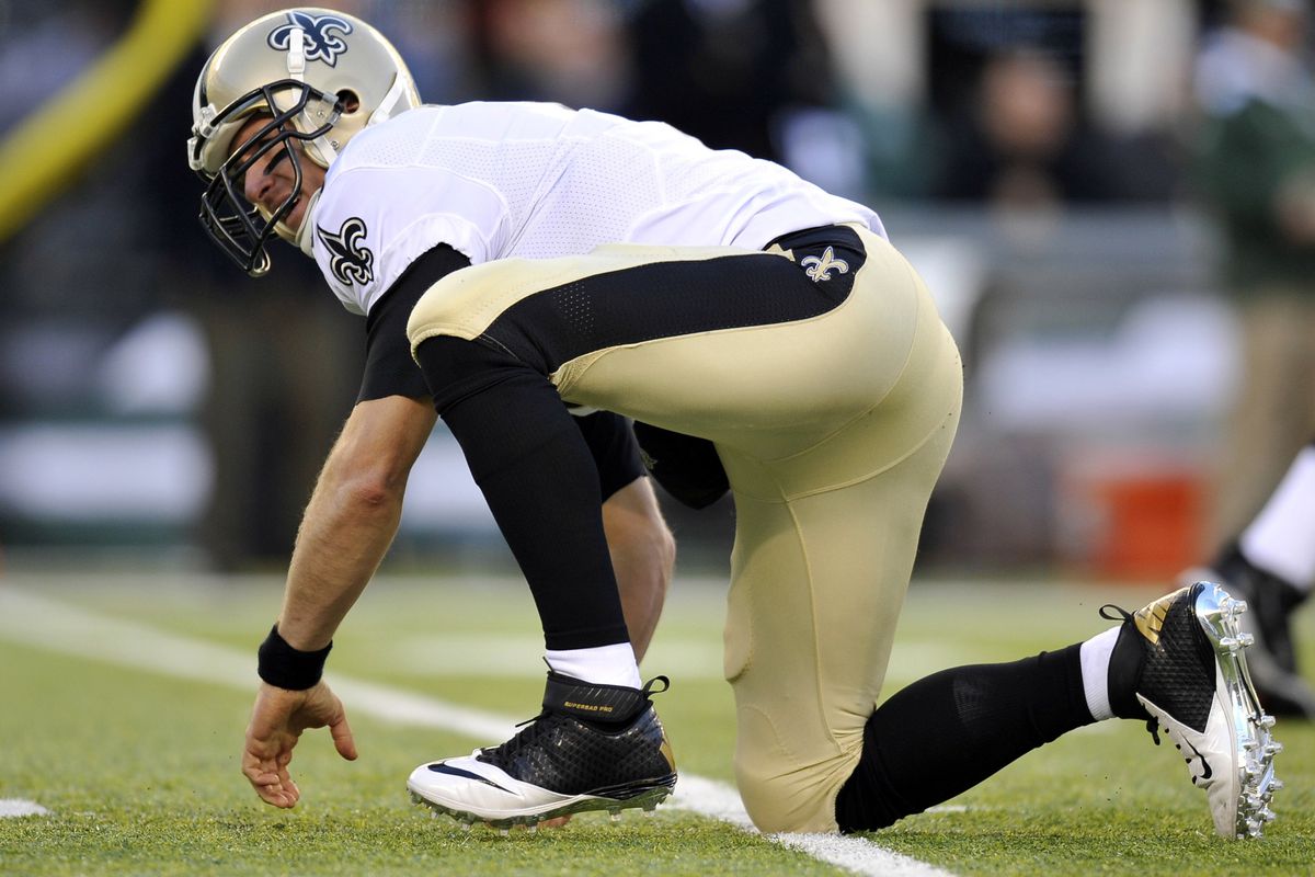 Drew Brees had to pick himself up quite a few times last Sunday