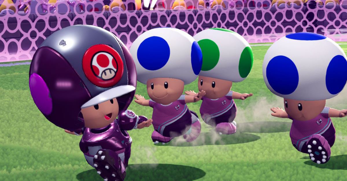 Toad’s mushroom cap is his head, and ‘Mario Strikers: Battle League’ proves it thumbnail