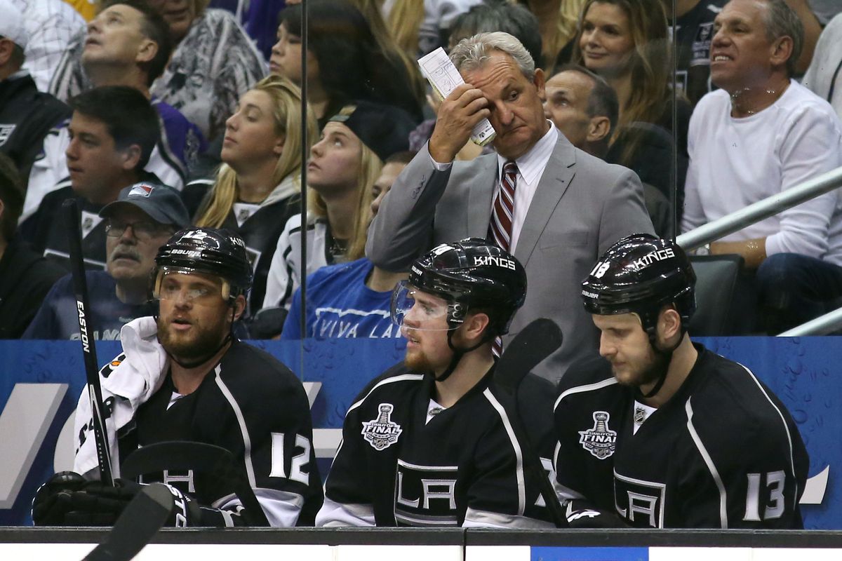 Darryl Sutter reacts after listening to me talk about hockey on the radio