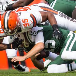 <strong>October 2017:</strong> In Week 5, everyone was excited about the debut of DE Myles Garrett. On a 3rd-and-5, Garrett entered for his first career play...and he promptly sacked QB Josh McCown! <br>This is an unbelievable stat: the Browns had three red zone trips against the Jets and one other just outside the red zone...and they came away with <strong>zero points</strong>.  ZERO! That certainly contributed to the final outcome of the game, with  the Jets emerging victorious by a final score of 17-14.