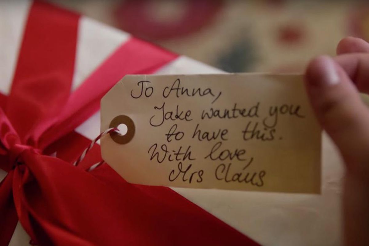 In the ad from Marks and Spencer, Jake gives his sister a meaningful Christmas present.