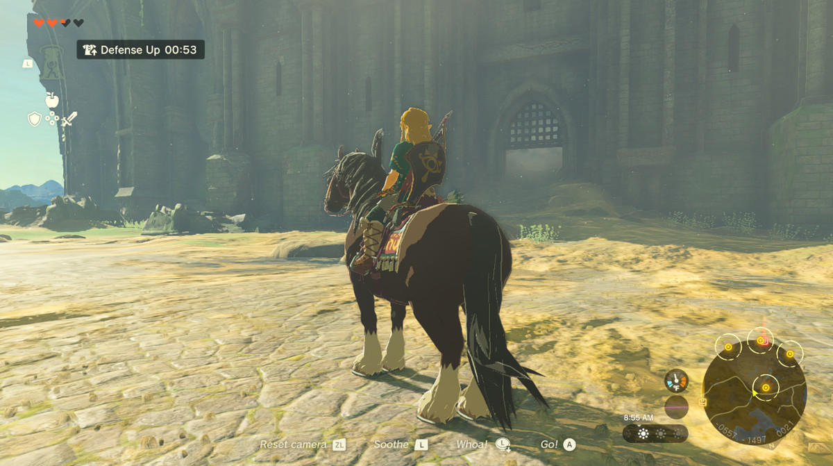 Link rides a horse in Zelda Tears of the Kingdom.