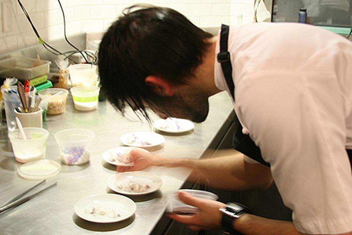 Jordan Kahn at work in the XIV kitchen. 