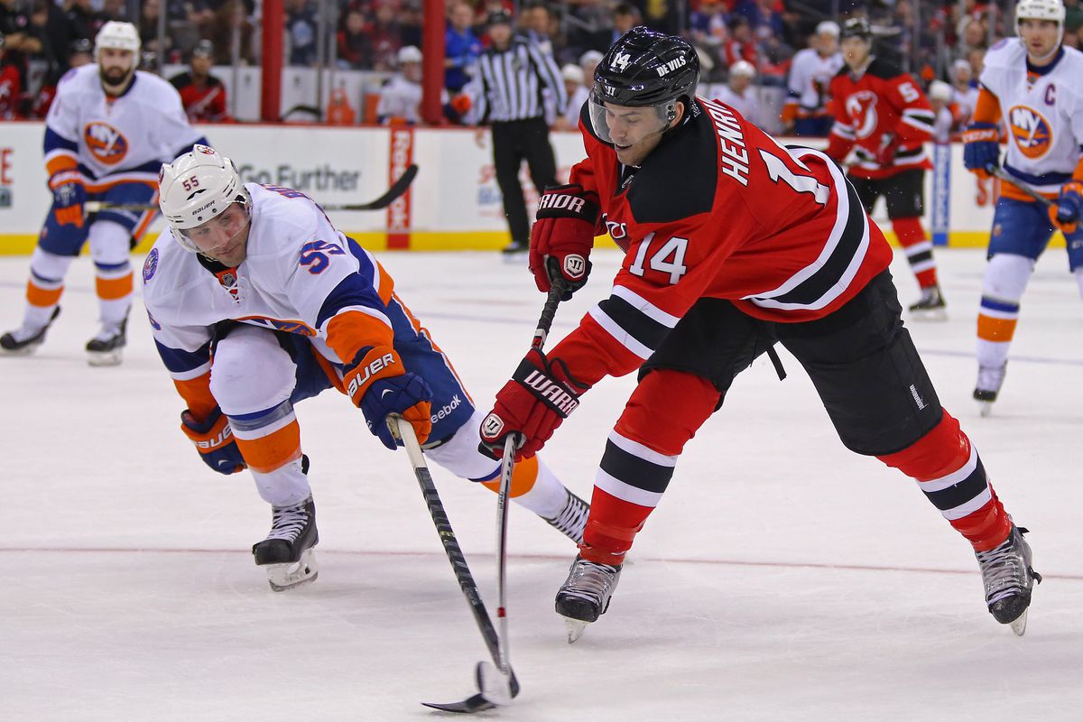 John Tavares, clearly losing a step against Adam Henrique.