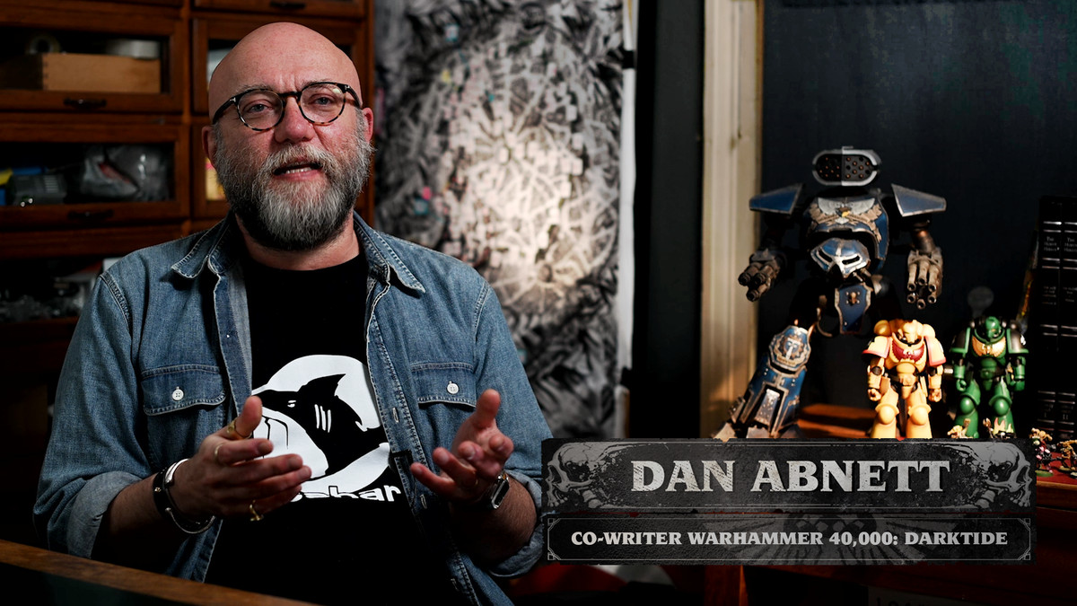 Dan Abnett in a video announcing the lore behind Darktide.