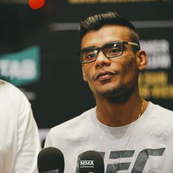 Raulian Paiva answers questions at UFC 234 media day.
