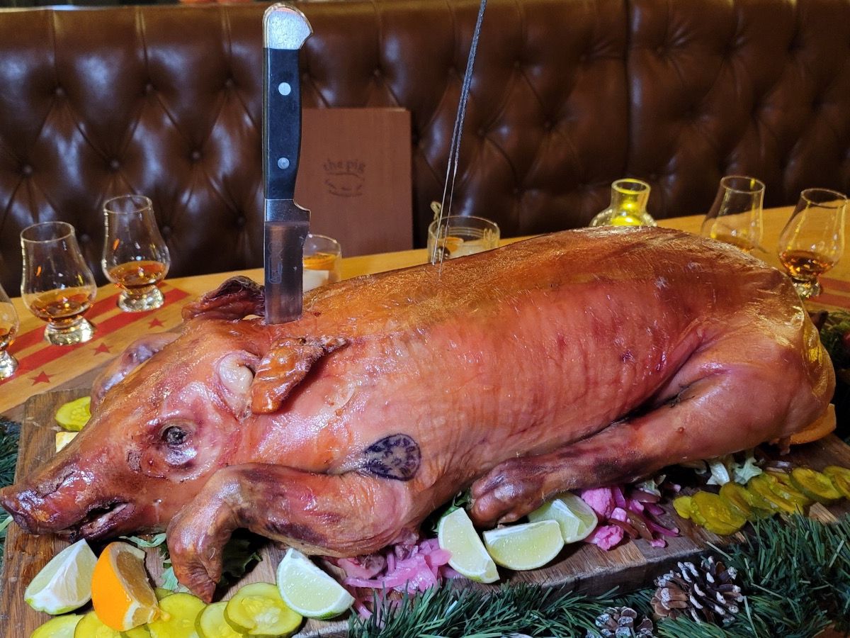 A whole pig at The Pig.