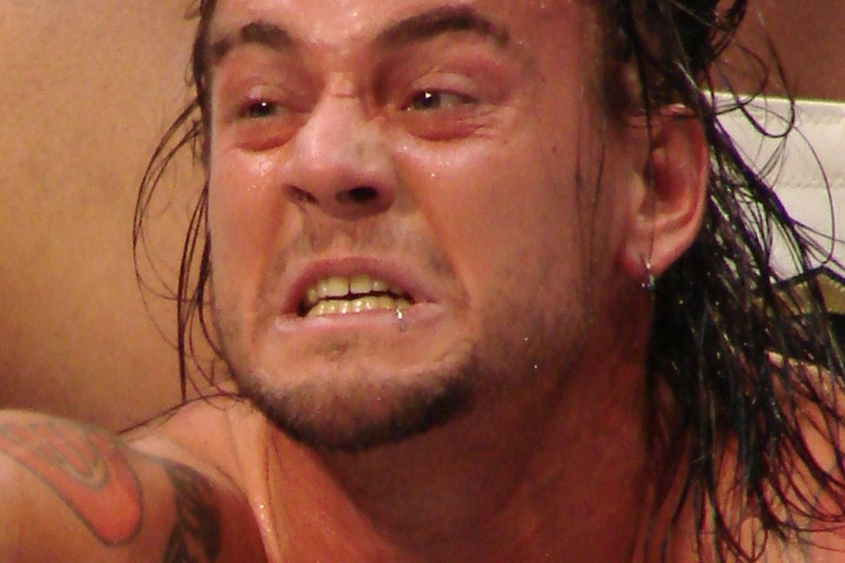 The look on CM Punk's face when he heard the news about the SummerSlam PPV buy rate.  Photo via <a href="http://upload.wikimedia.org/wikipedia/commons/5/59/CM_Punk_Feb_04_07.jpg">upload.wikimedia.org</a>.
