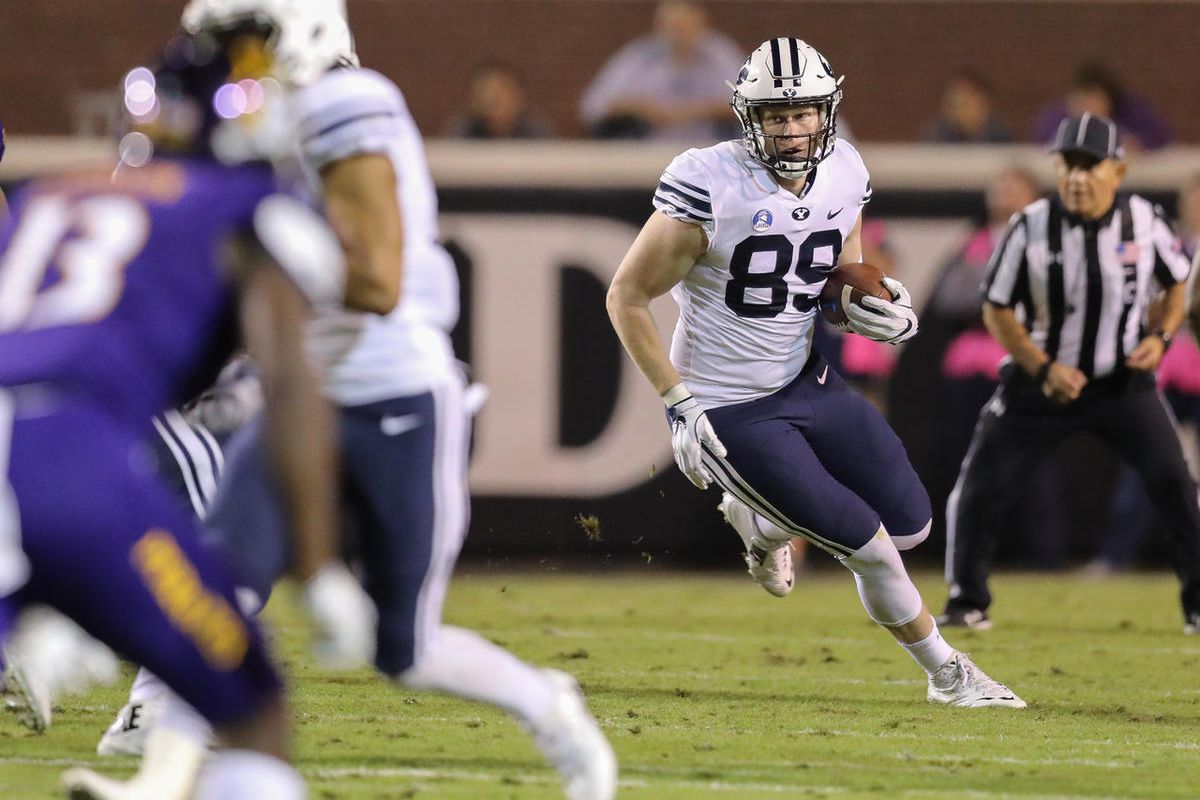 BYU tight end Matt Bushman sustained a season-ending Achilles’ tendon injury in fall camp, but BYU’s depth at the position has enabled the Cougars to still rank among the country’s top offenses.