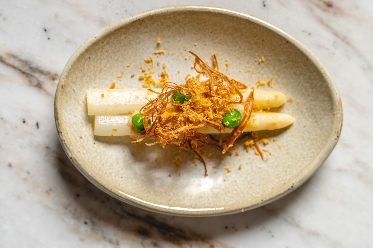 White asparagus and miso.
