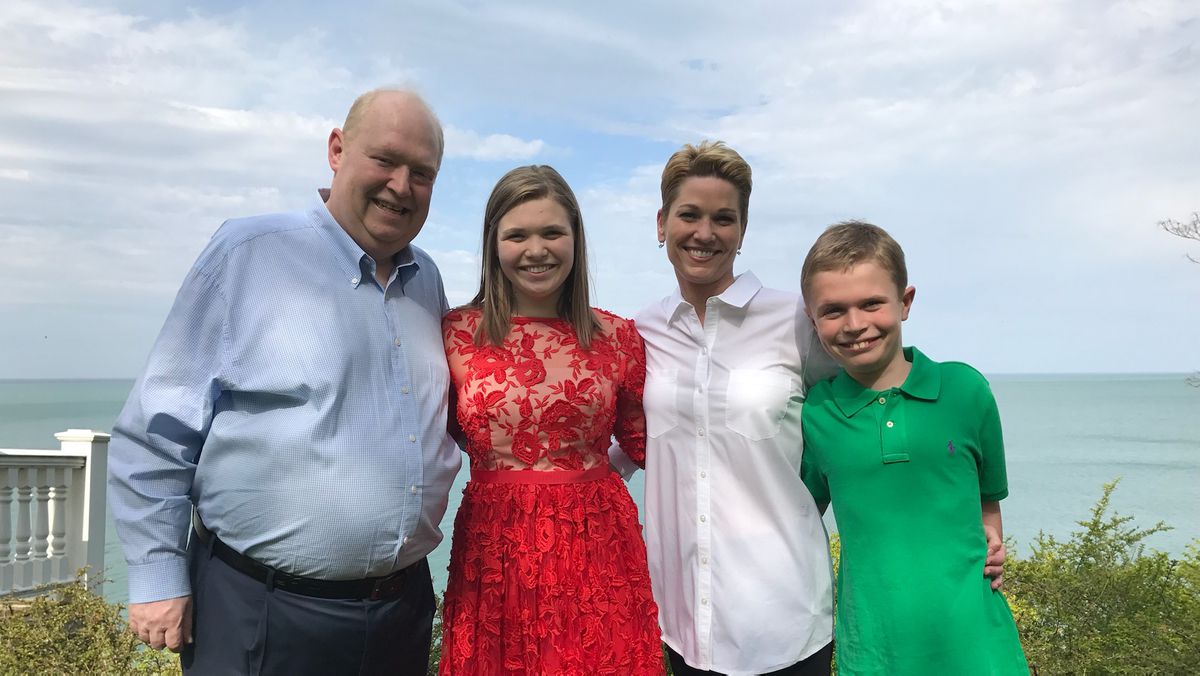 Rudy Malnati Jr. with his daughter Holly, wife Annette and son Rudy in 2017.