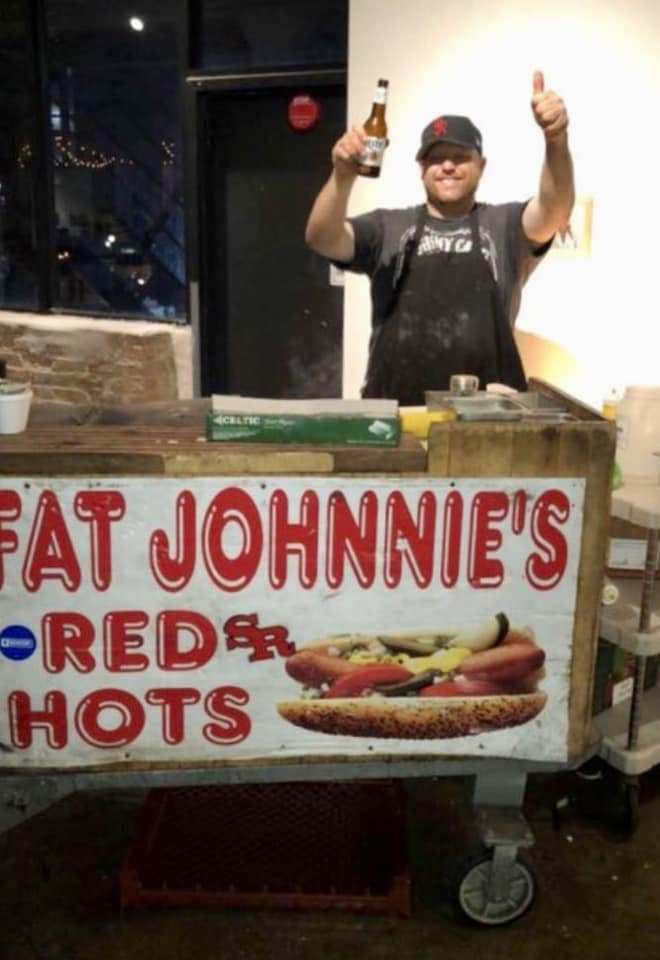 Teddy Pawlikowski sometimes catered Fat Johnnie’s hot dogs from a pushcart. | Facebook photo