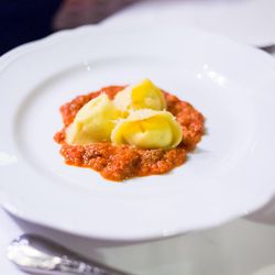 [Tortellini al Ragu from Carbone. By <a href="http://www.flickr.com/photos/gourmetgourmand/9096311789/in/pool-eater/">gourmetgourmand</a>.]
