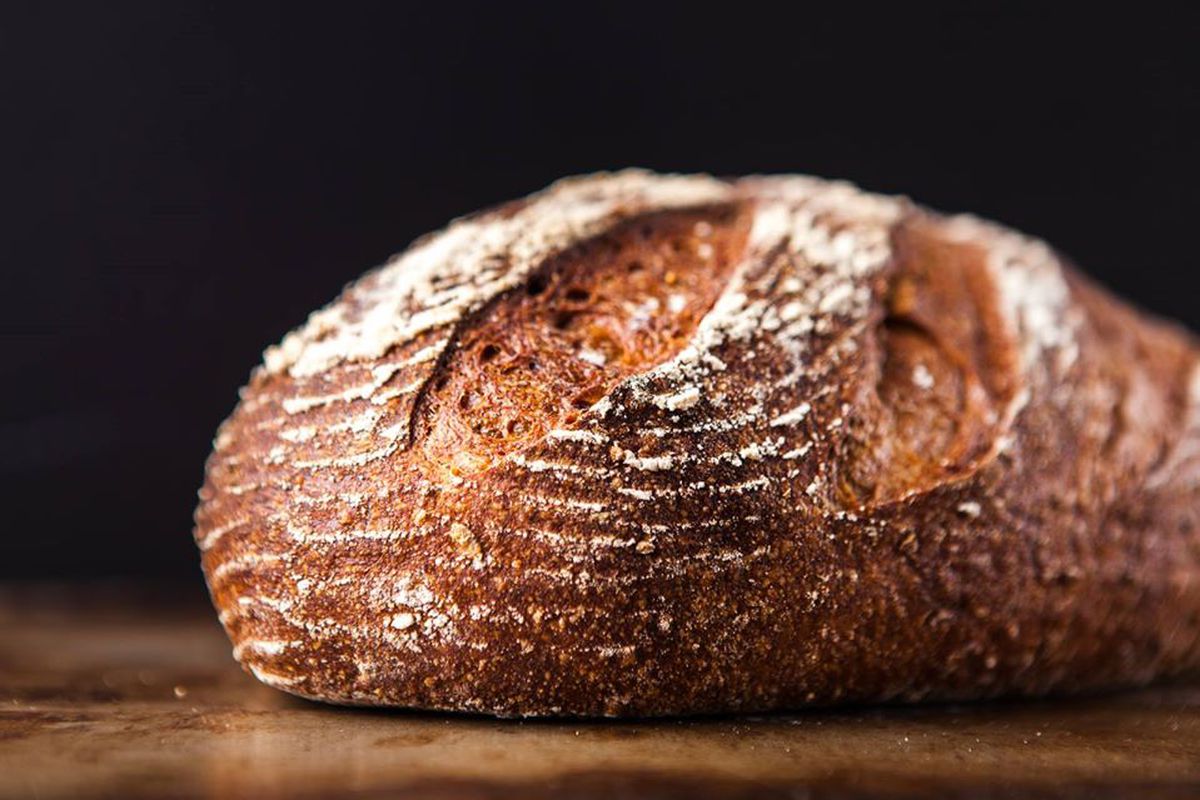 A picture of a loaf of hazelnut-brown bread from Grand Central Bakery