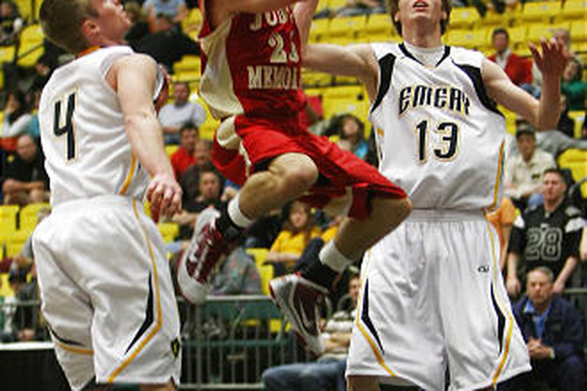Judge Memorial's Zach Myaer takes the ball to the basket in Friday's game. 