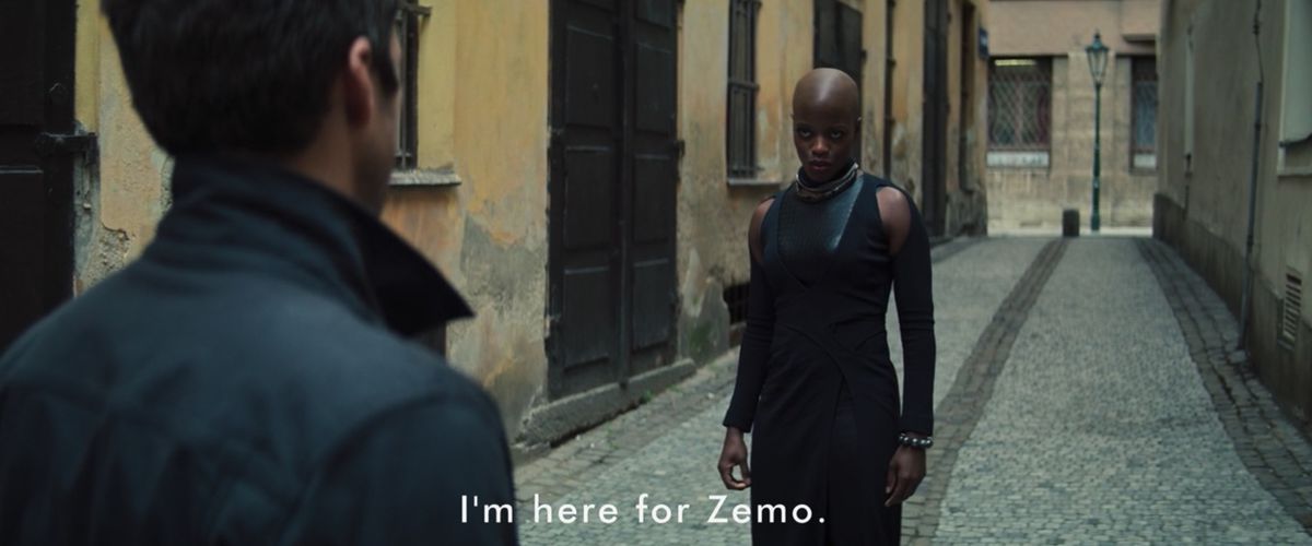Ayo in the Falcon and the Winter Soldier episode 3 saying “I’m here for Zemo.”