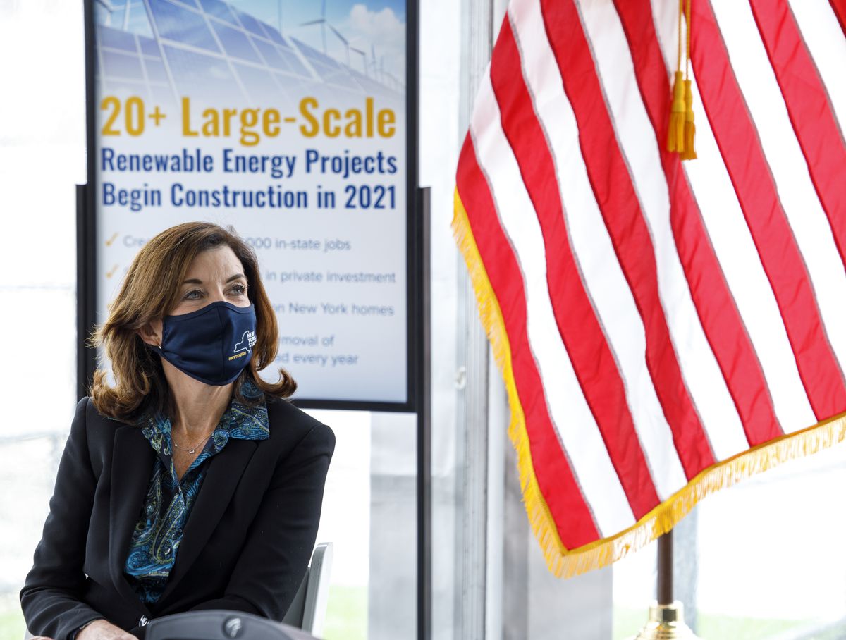 April 22, 2021 - Easton, NY - Lt. Governor Kathy Hochul makes a clean energy announcement at an Earth Day event in Easton.