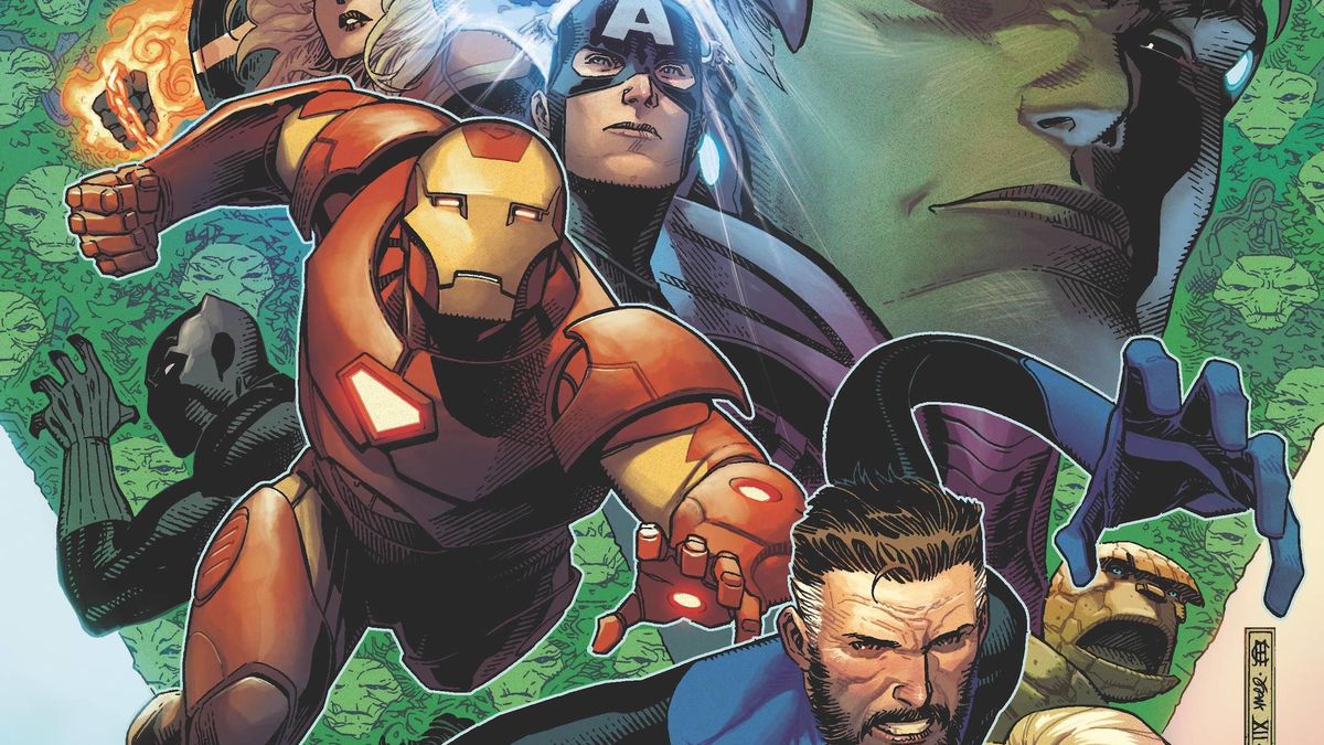 The Avengers and the Fantastic Four on the cover of Empyre #1, Marvel Comics (2020).