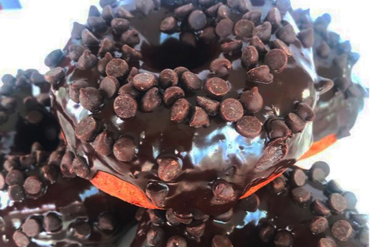A double chocolate doughnut from Summerlin’s Wicked Donuts, opening this winter.