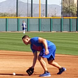 Rizzo takes a grounder -