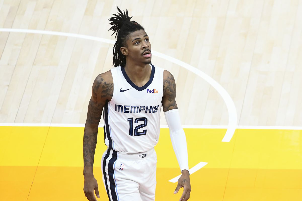 Ja Morant of the Memphis Grizzlies in action in Game Two of the Western Conference first-round playoff series against the Utah Jazz at Vivint Smart Home Arena on May 26, 2021 in Salt Lake City, Utah.