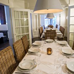 There are three private rooms off of the main dining room inside Cape Dutch.