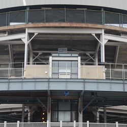 5:35 p.m. A view of the elevator above the main bleacher gate - 