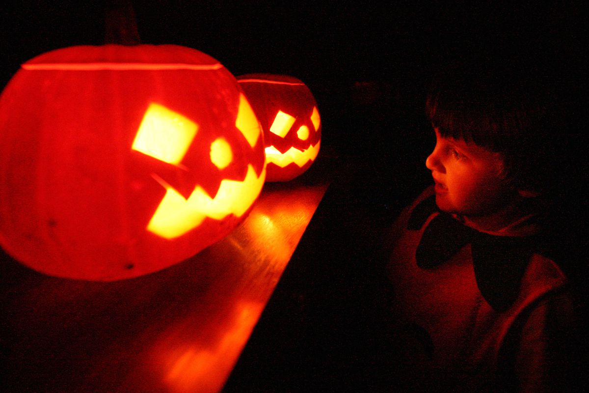 Children Enjoy Traditional Halloween Pumpkins