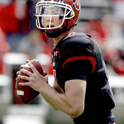 Travis Wilson plays during the Red-White game at Rice-Eccles Stadium at the University of Utah in Salt Lake City on Saturday, April 20, 2013.