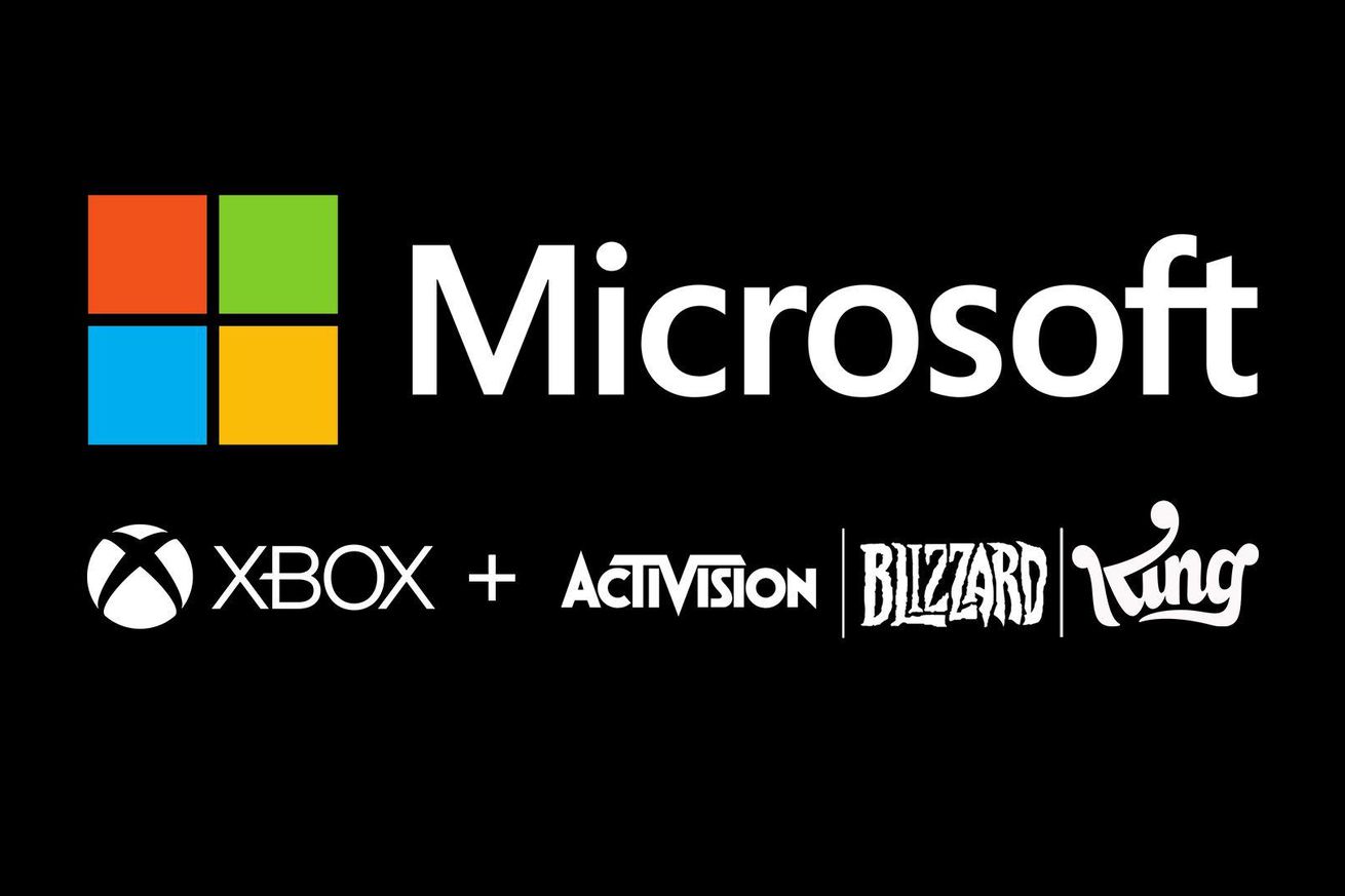 Illustration of Microsoft, Activision, Blizzard, and Xbox logos