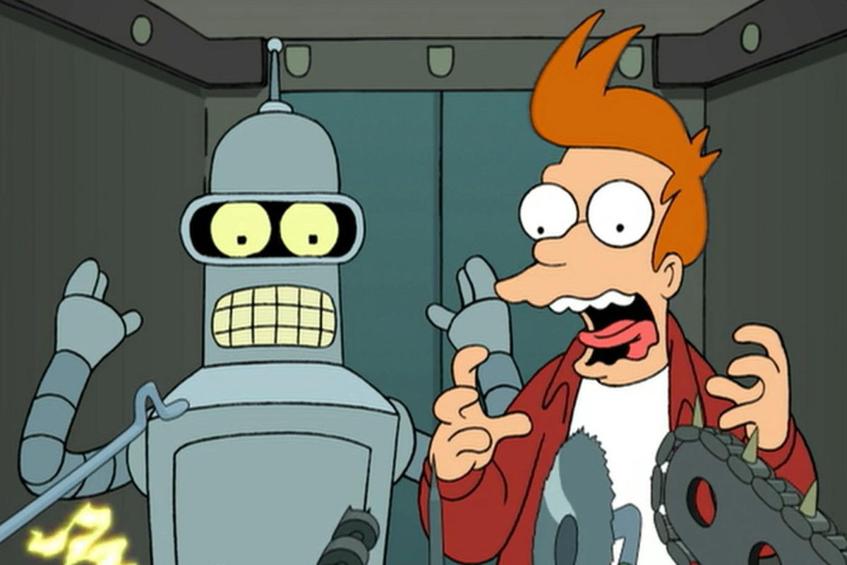 Bender and Fry in Futurama