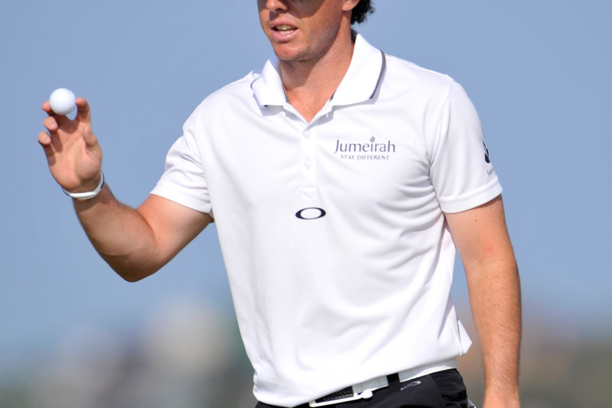 Aug, 12, 2012; Kiawah Island, SC, USA; Rory McIlroy (IRL) salutes the crowd at the #16 hole during the 3rd Round of the 94th PGA Championship at The Ocean Course of the Kiawah Island Golf Resort.  Mandatory Credit: Bruce Chapman-US PRESSWIRE