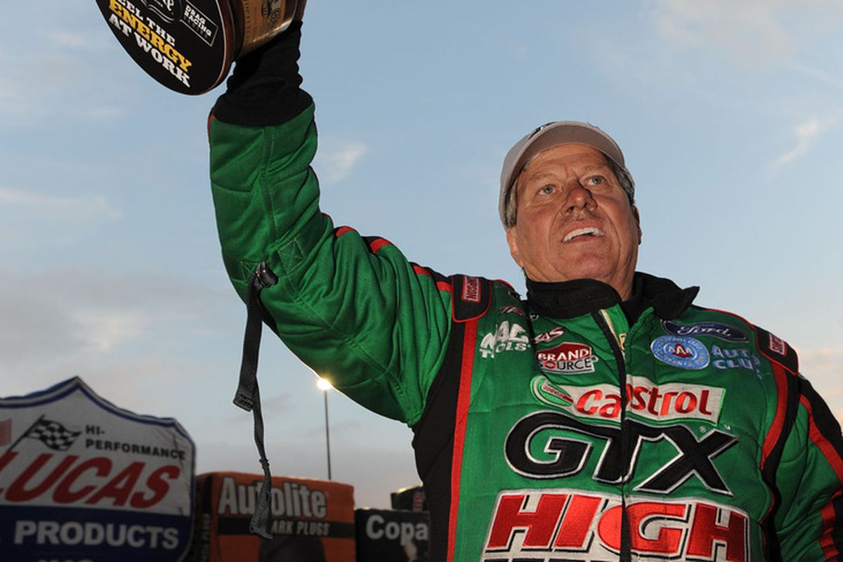 John Force rules again at the NHRA's Winternationals. The Funny Car icon won at Auto Club Raceway at Pomona, Calif., for the sixth time. (Ron Lewis Photo)