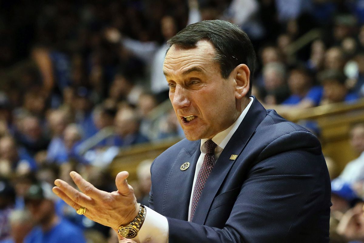 As always, Coach K is fired up for the post-season