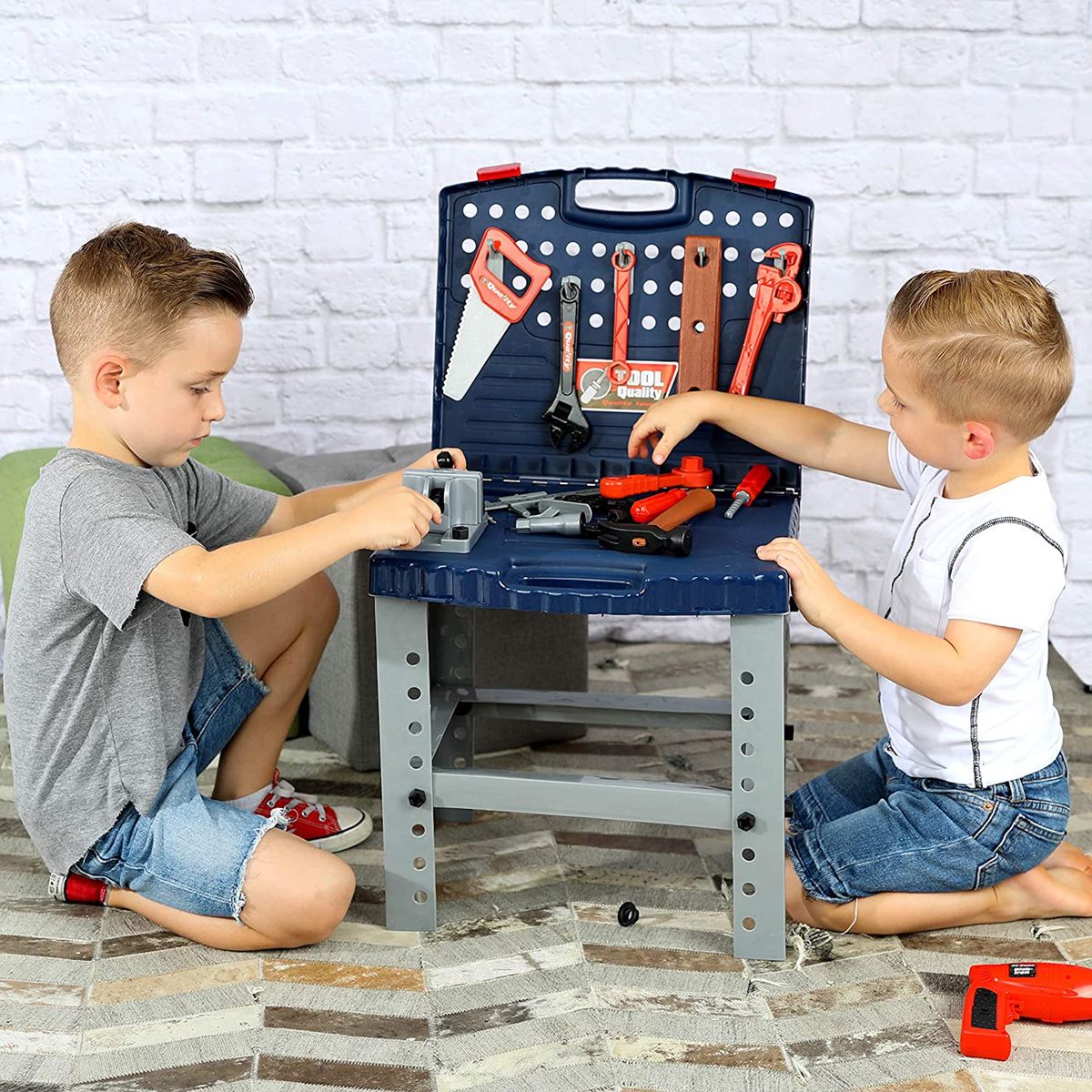 Pretend Play Series Kids Toy Box Tool Set 25 Pieces for Toddlers with Power 