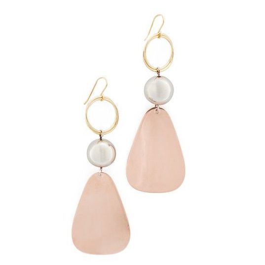 Pink elizabeth and james dangle earrings.