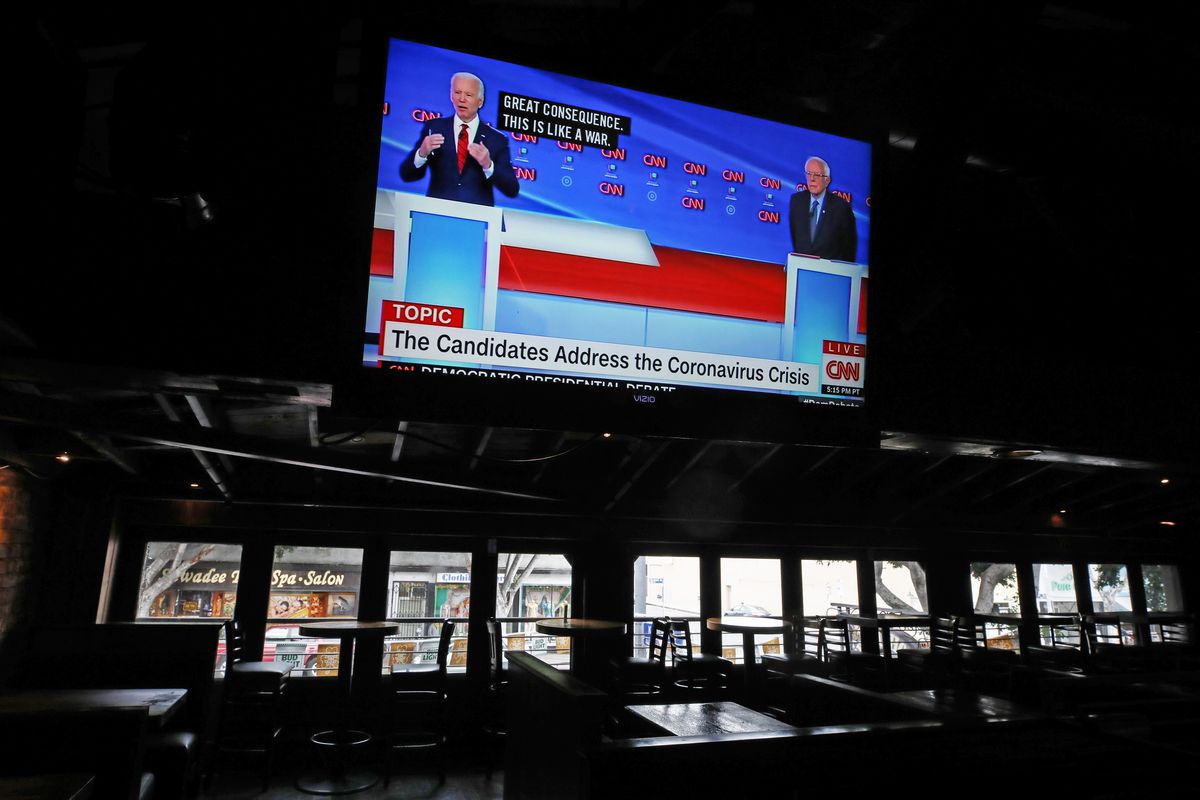 Candidates Joe Biden And Bernie Sanders Debate As Nation Copes With Coronavirus Emergency