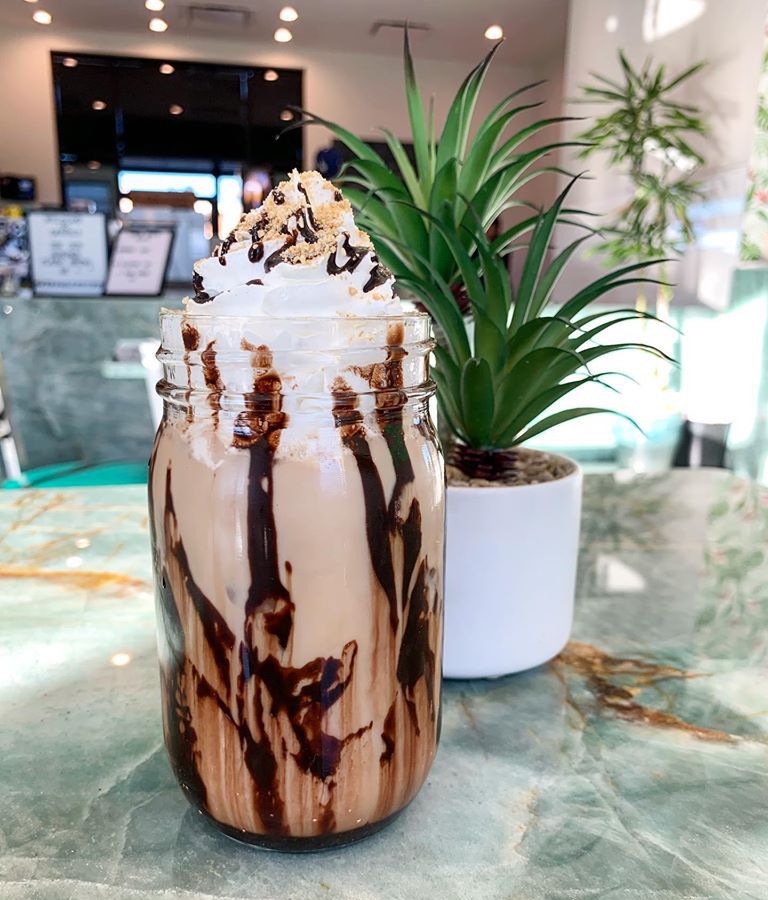 The s’mores latte on the daily menu at Daniel’s Coffee and More on Silverado Ranch Blvd.