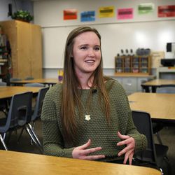 Hannah Perkins performed CPR on Caleb Barlow and helped save his life. She is interviewed at Riverton High School in Riverton, Thursday, Feb. 5, 2015.