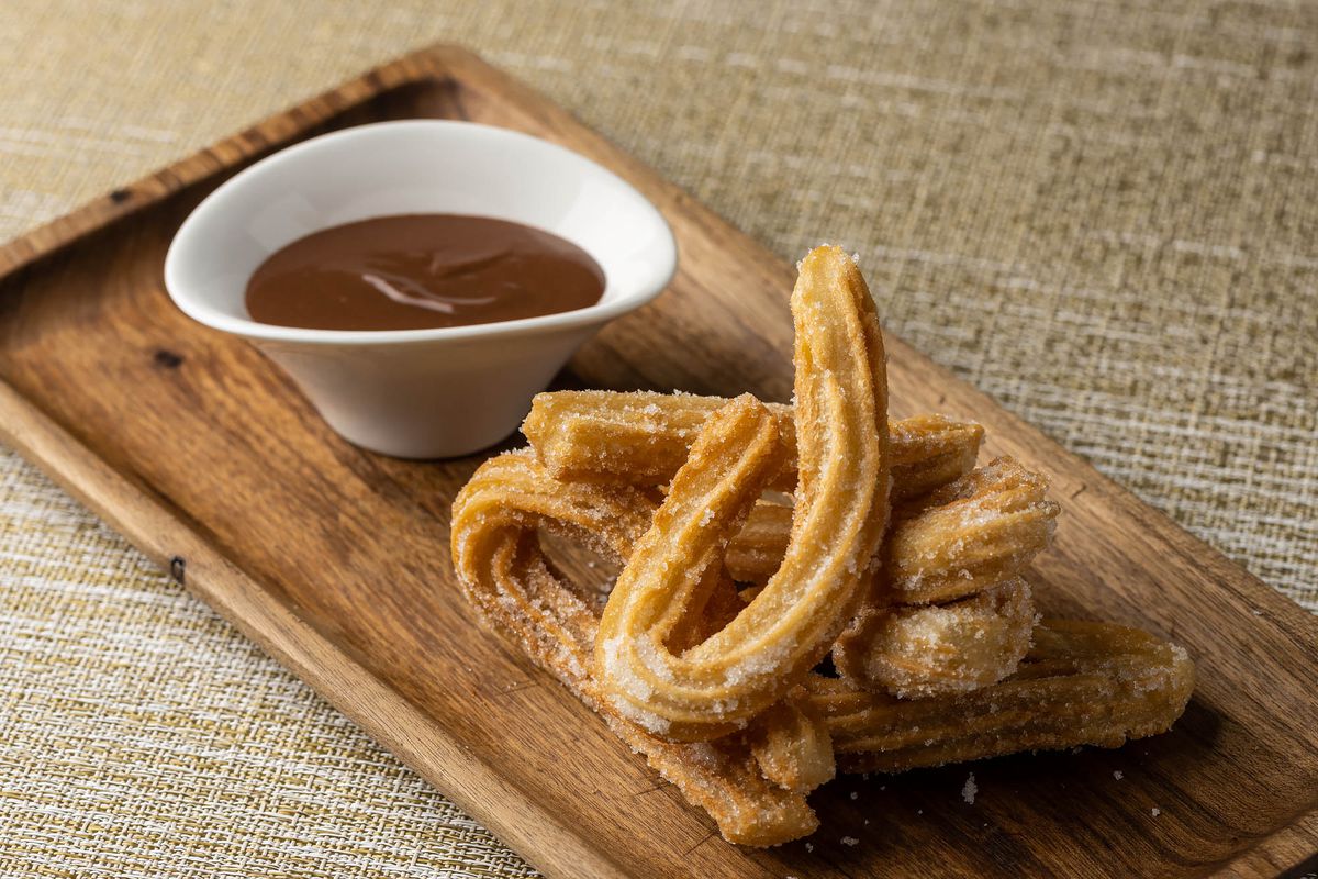 Churros with chocolate sauce at Flor y Solera.