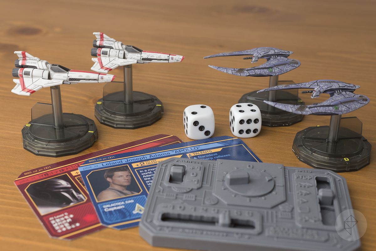 The complete set of miniatures from Battlestar Galactica: Starship Battles.