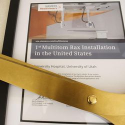 The new Multitom Rax Twin Robotic X-ray System at University Hospital's radiology department in Salt Lake City is unveiled on Friday, July 15, 2016. The new diagnostic technology will provide convenience and one-stop shopping for patients, as well as valuable 3-D imaging and research opportunities.