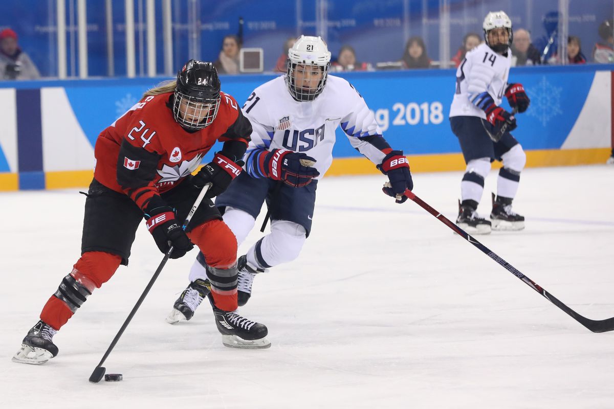 Olympics: Ice Hockey-Women Team Group A - USA-CAN