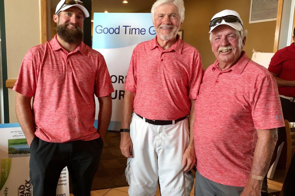 Pat Overholt, left, Dick Kreutzer and Tom Olson, officers of the Good Time Golf Association.